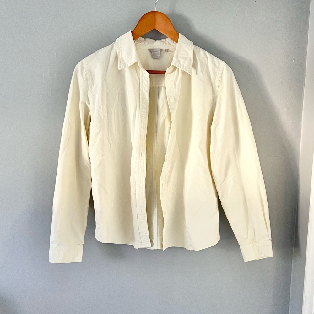 J Crew Pale Yellow Button Down Large - image 1